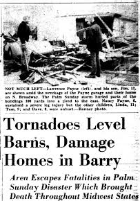 One article in the Hastings Banner about the tornado of April 11, 1965