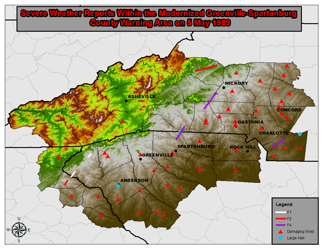 A Look Back at the Western Carolina Violent Tornado Outbreak of 5 May 1989