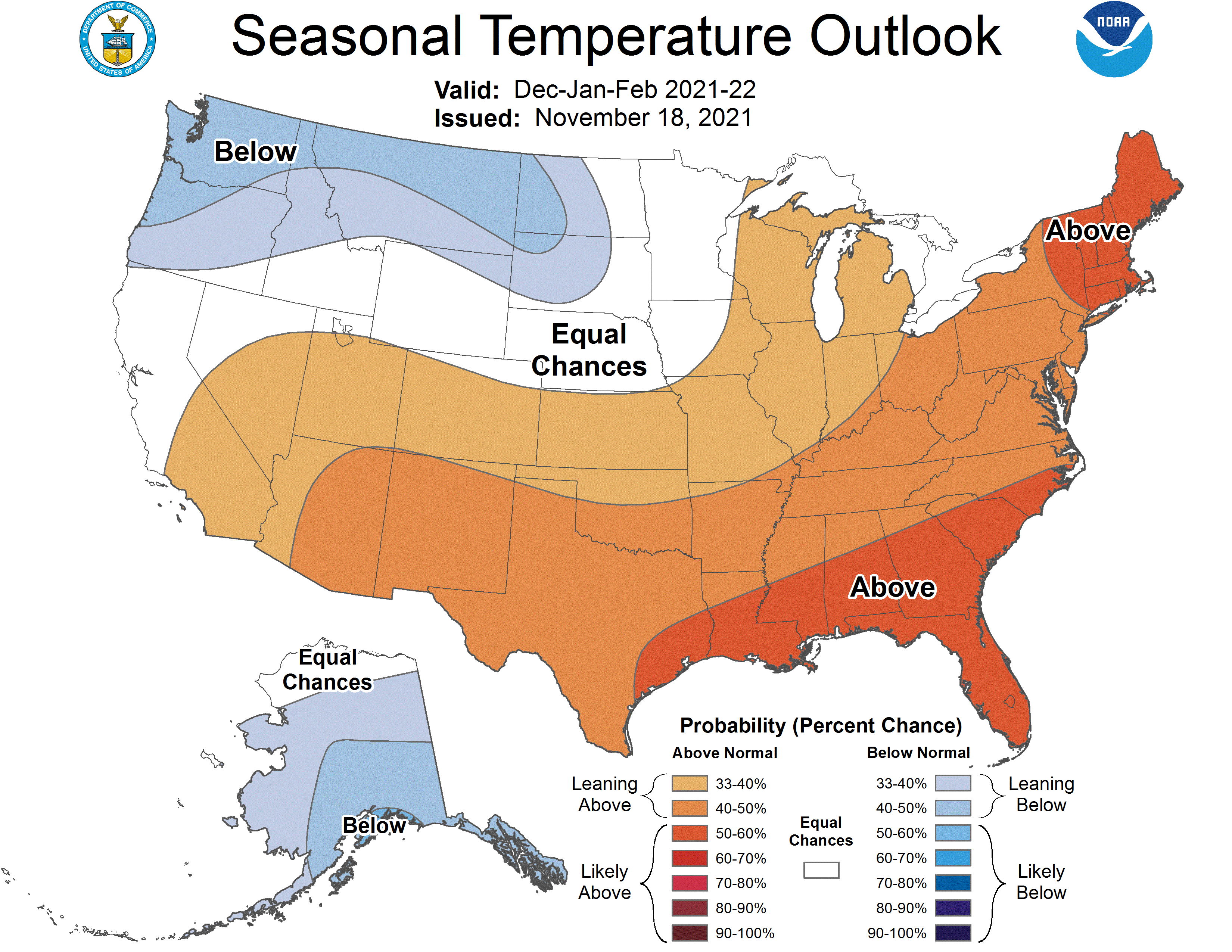 U.S. Winter (December through February) Temperature Outlook