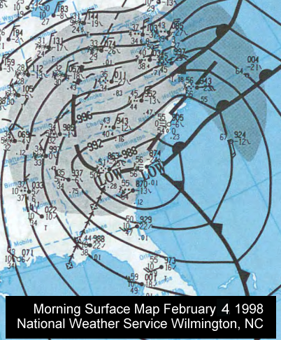 Weather map for February 4, 1998