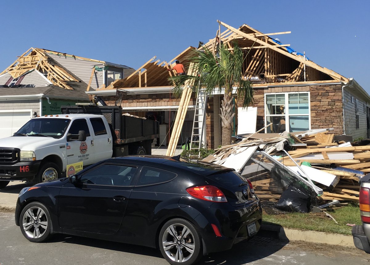 Extensive damage occurred to several dozen homes in The Farms at Brunswick subdivision in Carolina Shores.  Based on observed damage, winds were estimated to have reached 120 mph