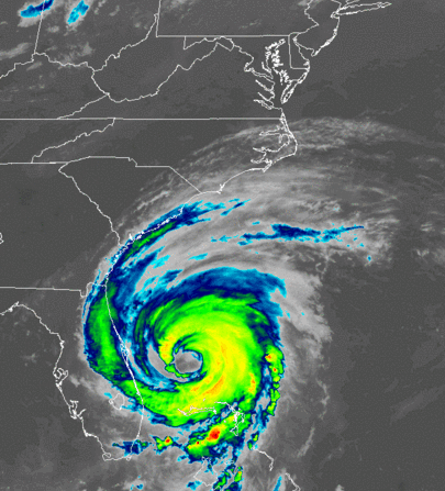 Infrared satellite loop of Hurricane Dorian