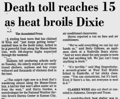 Death toll reaches 15 as heat broils Dixie