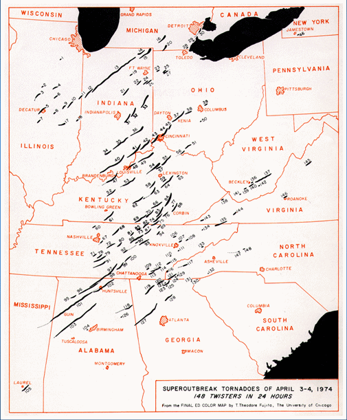 Map of Tornadoes