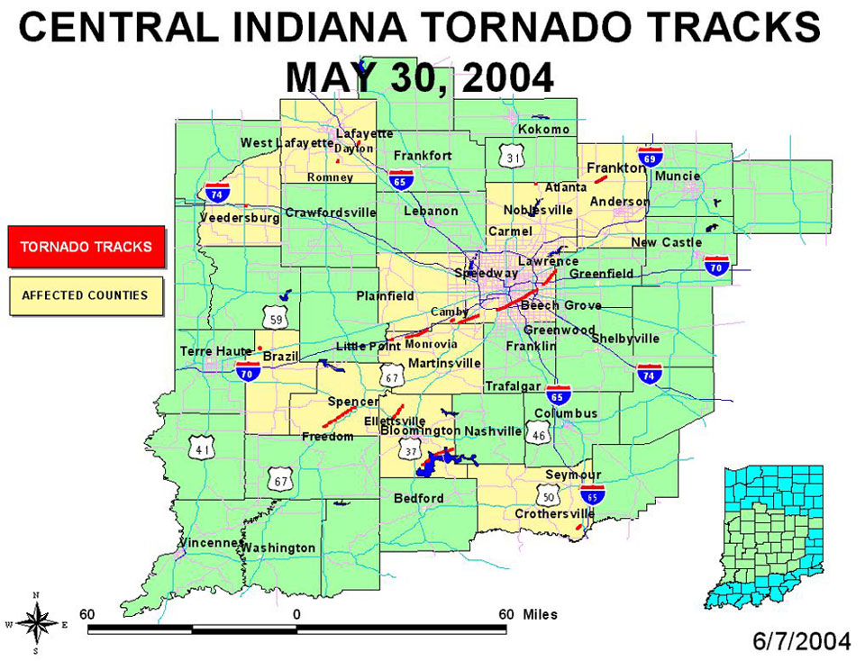 Tornado Track Map