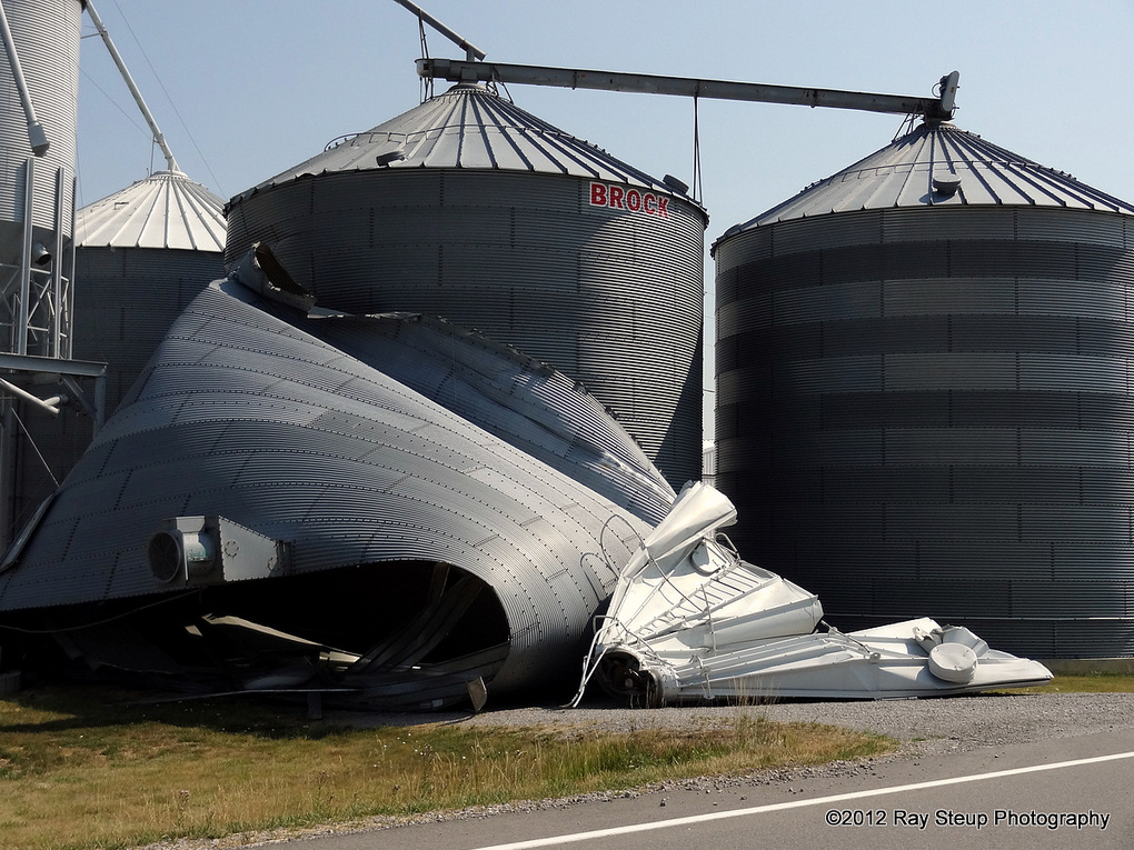 Payne Ohio grain bin crumpled