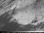 A visible satellite picture of a mesoscale convective system on September 11, 2000. An outflow boundary from this system can be seen across northern Indiana and southern Michigan, approaching northwest Ohio. Large hail, damaging winds, and flash flooding were observed.