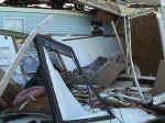 Mobile home destroyed by a tornado near Etna Green, Indiana, June 11, 1998.