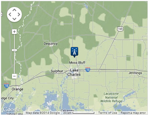 Map location of Moss Bluff 2 N