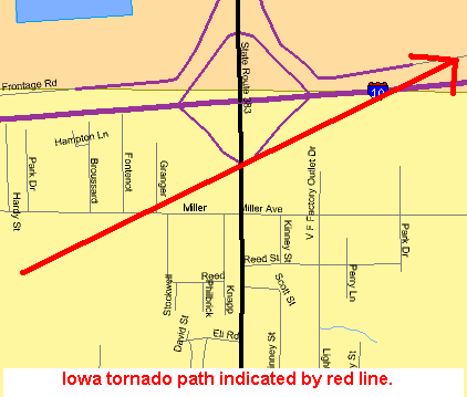 Iowa Tornado Map