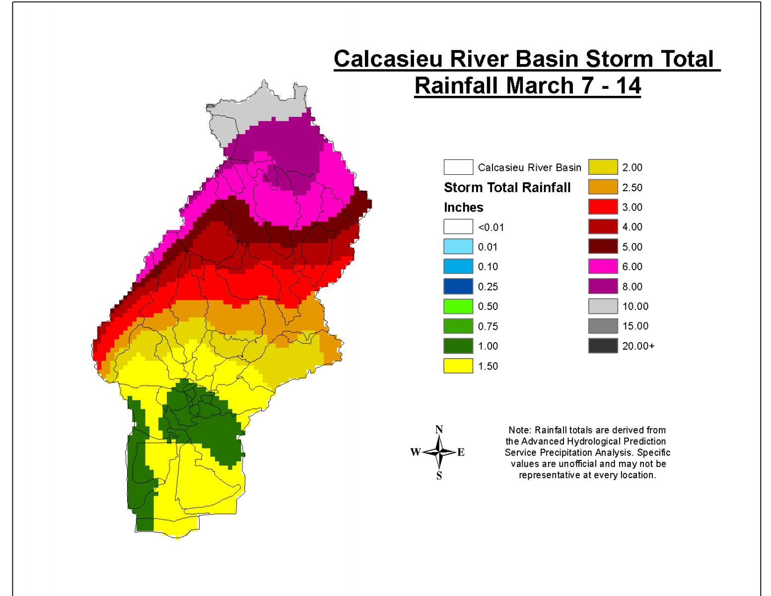 Calcasieu Basin rainfall image