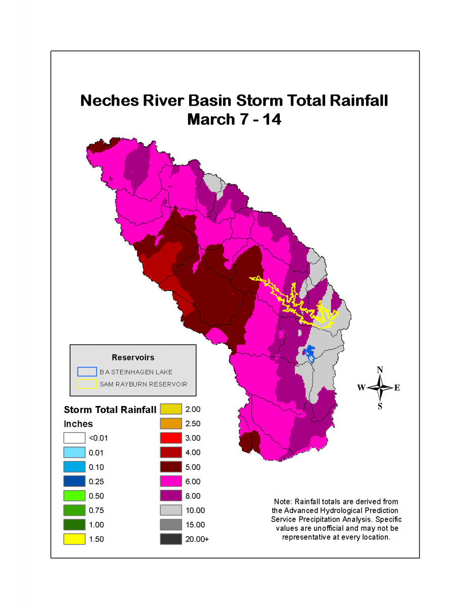 Neches Basin rainfall image