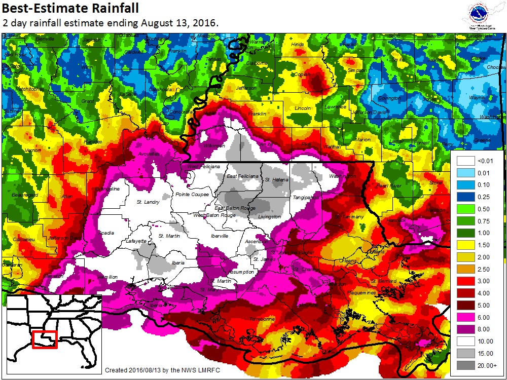 Image of LMRFC 48Hr Rainfall totals