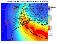Hurricane Ike Winds Map