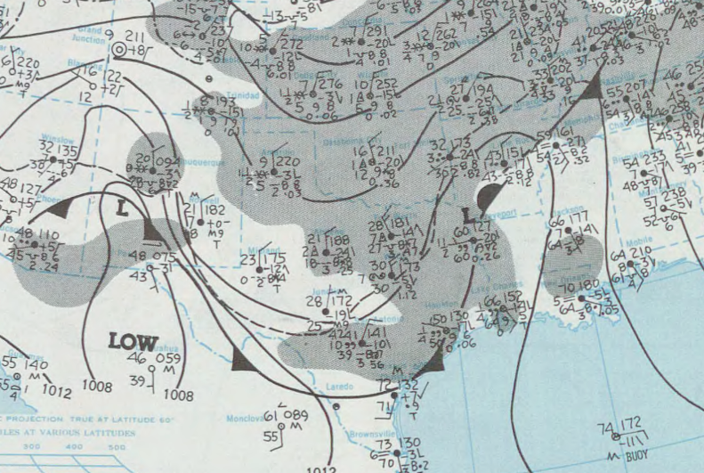 Decemebr 31, 1978 surface map centered on Texas
