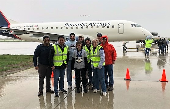 NWS Chicago team at the Lewis University Plane Pull for Special Olympics
