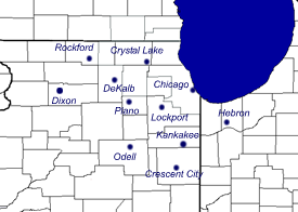 image of transmitters for Northern Illinois and Northwest Indiana