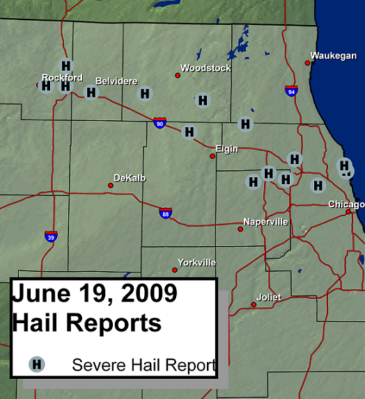 June 19th, 2009 Hail Reports