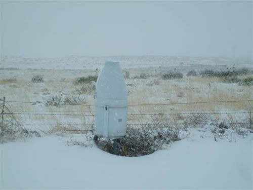 Picture of snow in Muleshoe, TX.