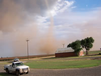 Picture of the landspout tornado captured by a KCBD viewer on September 27, 2007. (courtesy of KCBD)