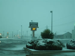 Image of snow taken from Muleshoe on 3 March 2008. Photo by Jack Rennels. For a larger view click on the image.