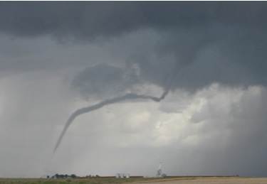 Image of the landspout tornado north of Smyer on May 7th