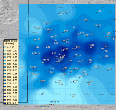 Image of the three day total rainfall