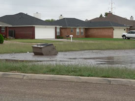 Image 3 of flooding across southwest Lubbock - click to enlarge