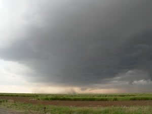 Strong outflow winds and a developing storm to the east of Tahoka, TX, during the mid-afternoon on June 14, 2010.