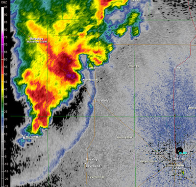 A reflectivity image from the WSR-88D Radar at Lubbock