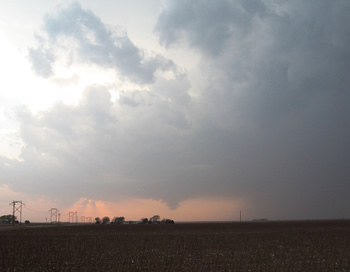Photo of the thunderstorm near Levelland on the evening of 19 March 2011.  Photo courtesy Wes Burgett. Click on the image to view a large version.