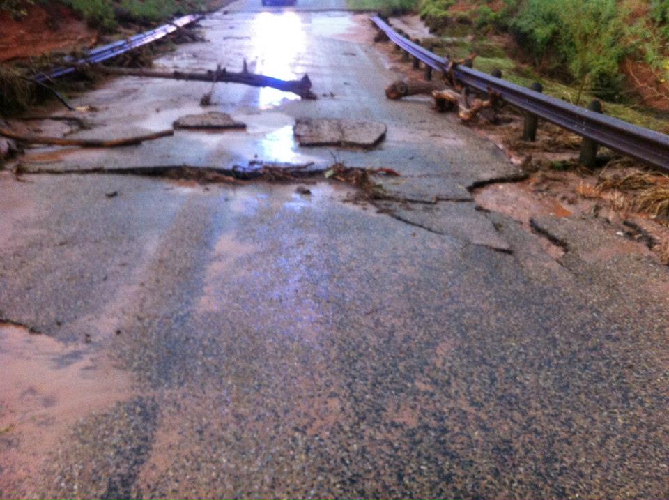Washed out roadway at Caprock Canyons State Park