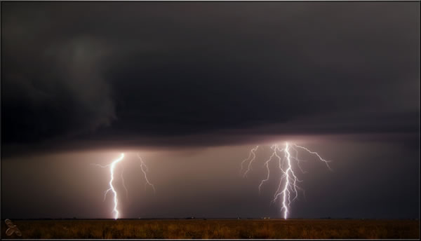 Picture of lightning taken in eastern Hale County shortly after sunset on 12 October 2012. The picture is courtesy of Erin Shaw. Click on the image for a larger view. 