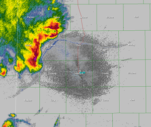 Radar image at 930 pm CDT.