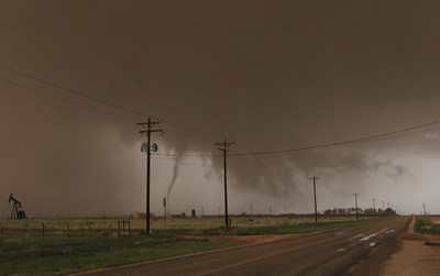 photo of a rope tornado near Sundown, TX