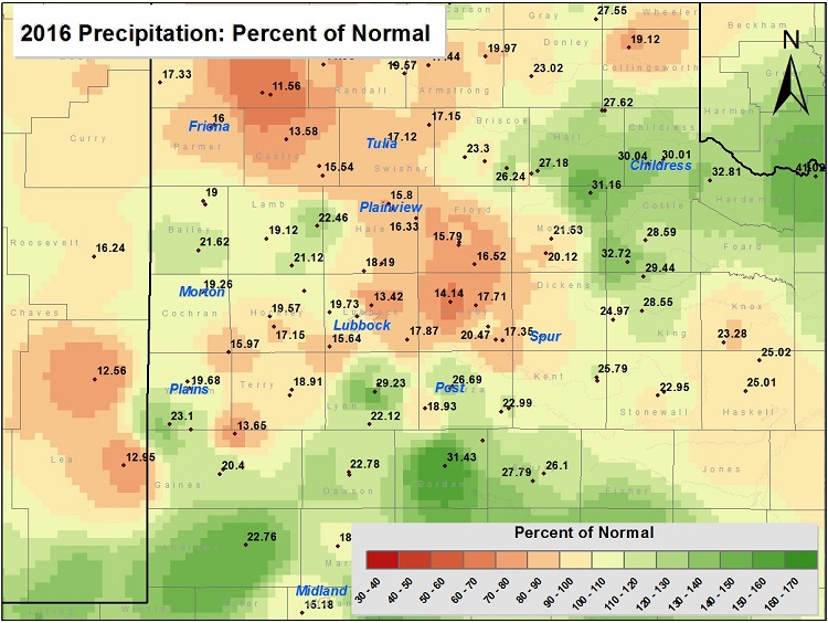 2015 precipitation as a percentage of normal