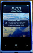 Receiving a Wireless Emergency Alert (WEA) on your phone.
