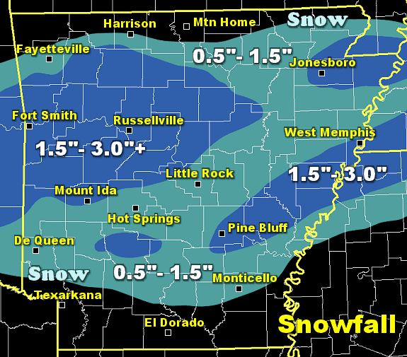 Snow accumulations through the afternoon of 01/06/2017.