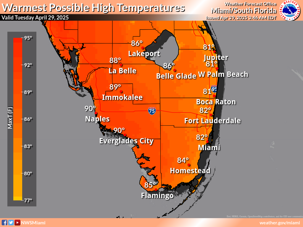 Warmest Possible High Temperature for Day 1