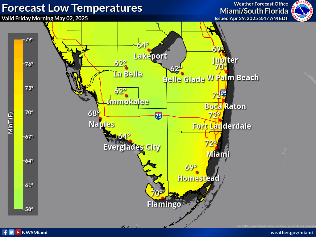 Expected Low Temperature for Night 4