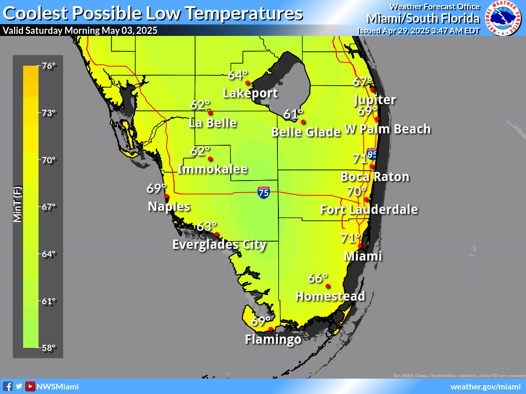 Coolest Possible Low Temperature for Night 5