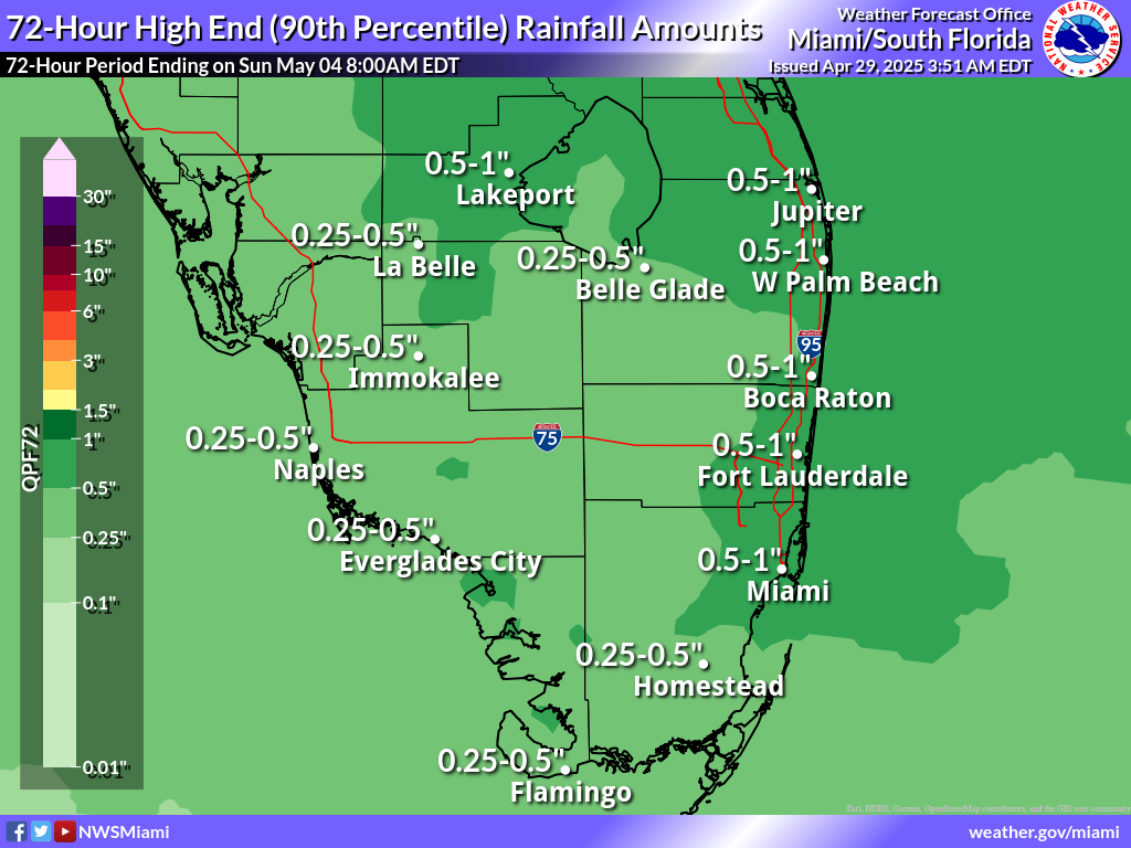 Greatest Possible Rainfall for Day 3-5