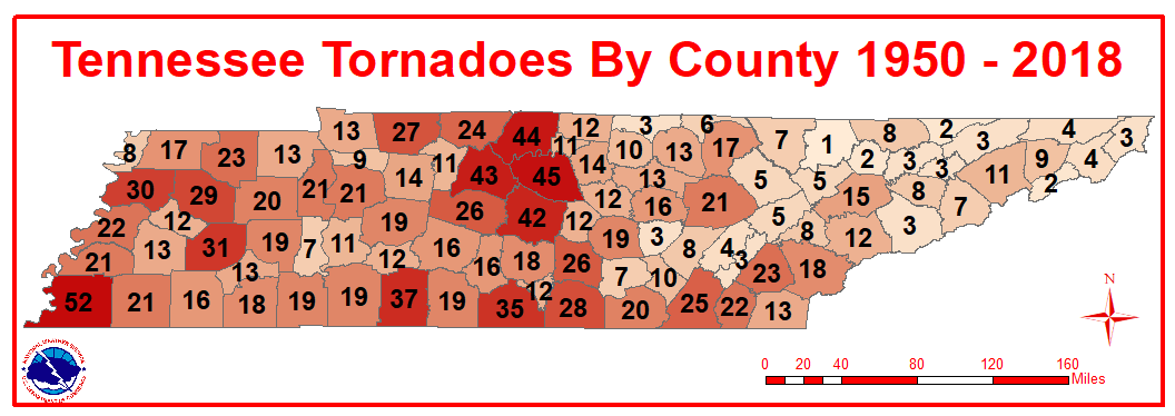 Tennessee tornado map