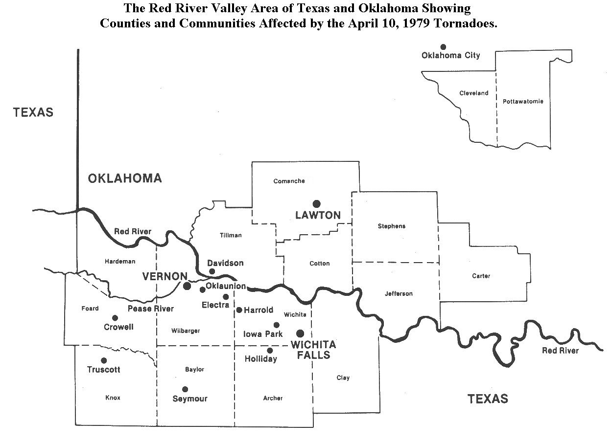Maps, Figures and Diagrams of the Red River Tornado Outbreak of 10 April 19791250 x 908