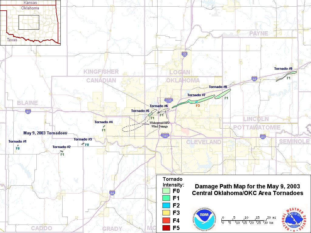 The May 9, 2003 Central Oklahoma Tornadoes