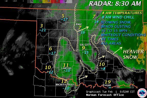Regional Weather Conditions at 8:30 am CST on February 1, 2011