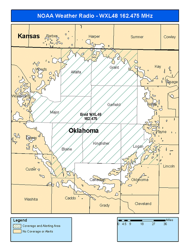 Information for the Enid, OK Weather Radio Transmitter.