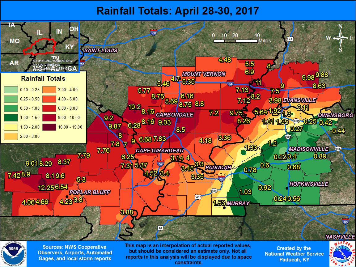 Precipitation analysis for April 26-early April 27