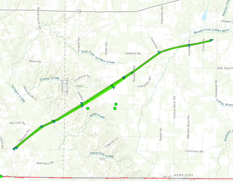 Bell City tornado path map