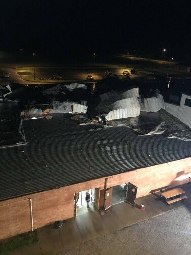 Damage at a school in Gallatin County, IL